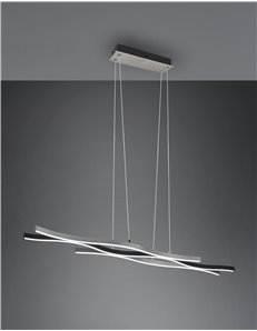 Blaze sospensione led ondulata metallo alluminio e nero con regolazione intensita' e temperatura di colore della luce con interr 2