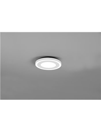 Carus plafoniera led rotonda bordo bianco doppio interruttore per accensioni separate d. 20cm