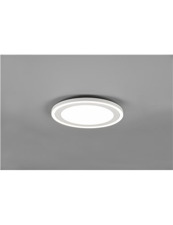 Carus plafoniera led rotonda bordo bianco doppio interruttore per accensioni separate d. 33cm