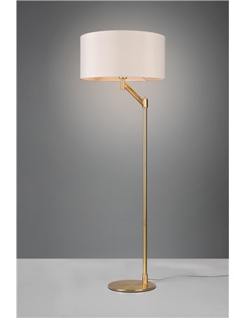 Cassio piantana metallo ottone con paralume bianco h. 153,3cm