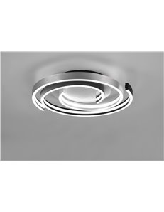Caya plafoniera led spirale metallo alluminio e nero con regolazione intensita' e temperatura di colore della luce con interrutt