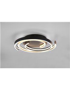 Caya plafoniera led spirale metallo ottone e nero con regolazione intensita' e temperatura di colore della luce con interruttore 2