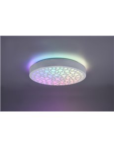 Chizu plafoniera led rotonda bianca effetto cerchi anche rgb con telecomando multifunzione d. 40cm 2