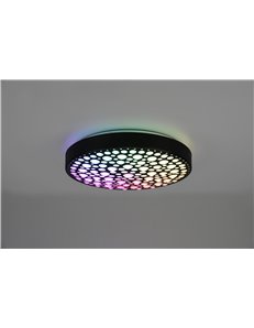 Chizu plafoniera led rotonda nera effetto cerchi anche rgb con telecomando multifunzione d. 40cm 2
