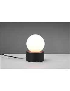 Countess lampada da tavolo base in metallo nero con vetro bianco accensione touch h. 17cm 2