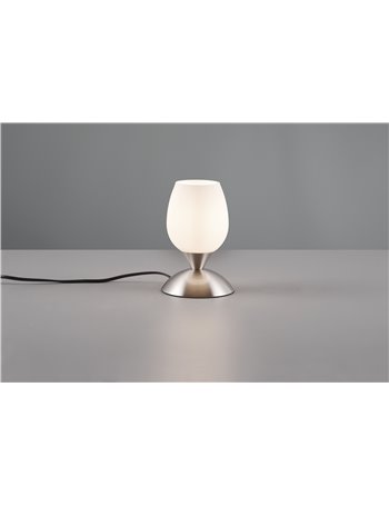 Cup ii lamp.acciaio ve.calice satinato h15