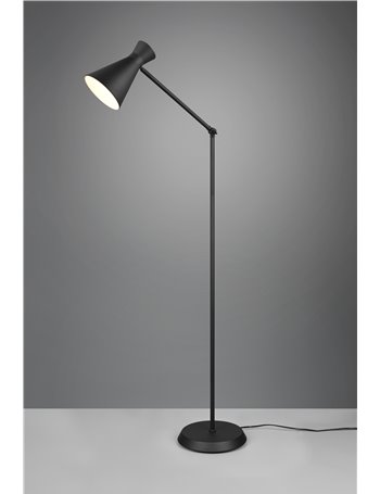 Enzo piantana diffusore doppio cono metallo nero h. 150cm