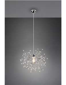 Gloria sospensione fili metallo cromato con gemme effetto cristallo d. 52cm 2