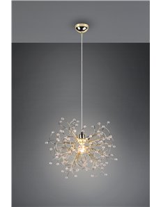 Gloria sospensione fili metallo oro con gemme effetto cristallo d. 52cm 2