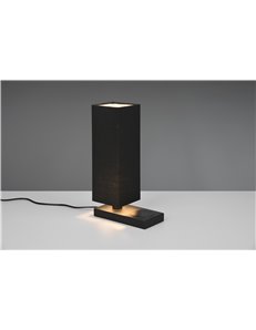 Haley lampada da tavolo nera con paralume con base x ricarica induttiva cellulare con interruttore touch h. 35cm