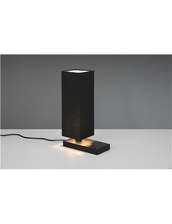 Haley lampada da tavolo nera con paralume con base x ricarica induttiva cellulare con interruttore touch h. 35cm