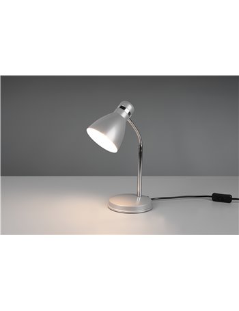 Harvey lampada da studio da tavolo metallo alluminio e cromato flessibile h. 33cm