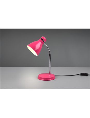 Harvey lampada da studio da tavolo metallo porpora e cromato flessibile h. 33cm