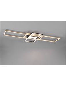 Irvine plafoniera led 3 rettangoli ottone e nero con luce centrale con telecomando multifunzione regolazione intensita' e temper 2