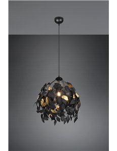 Leavy sospensione foglie lavabili nero e oro d. 38cm 2