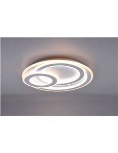 Mita plafoniera led bianca cerchi 3d con telecomando multifunzione regolazione intesita' e temperatura di colore d. 51cm  2