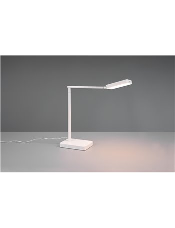 Pavia lampada da tavolo led orientabile ed inclinabile con interruttore touch e regolazione temperatura di colore metallo bianco