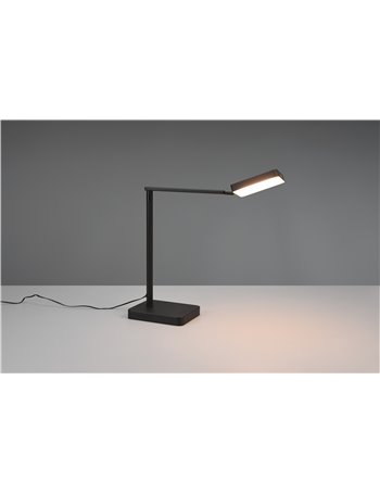 Pavia lampada da tavolo led orientabile ed inclinabile con interruttore touch e regolazione temperatura di colore metallo nero h