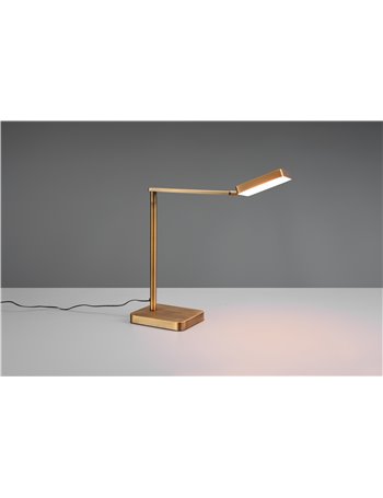 Pavia lampada da tavolo led orientabile ed inclinabile con interruttore touch e regolazione temperatura di colore metallo ottone