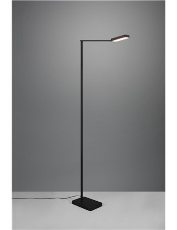 Pavia piantana led orientabile ed inclinabile con interruttore touch e regolazione temperatura di colore metallo nero h. 131cm