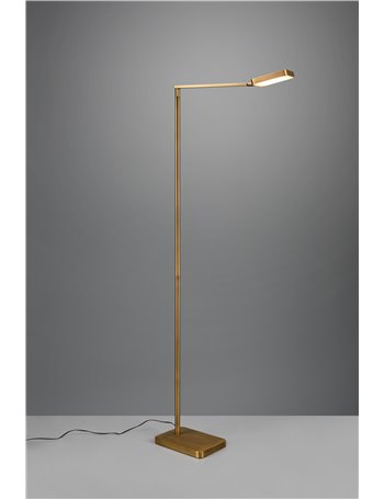 Pavia piantana led orientabile ed inclinabile con interruttore touch e regolazione temperatura di colore metallo ottone anticato