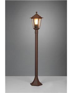 Pienza palo da esterno 6 lati fusione di alluminio ruggine e vetro trasparente h. 100cm ip44