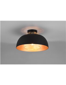 Punch plafoniera in metallo nero e oro d. 35cm