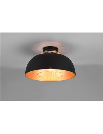 Punch plafoniera in metallo nero e oro d. 35cm