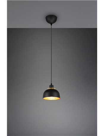 Punch sospensione metallo nero e oro d. 18cm