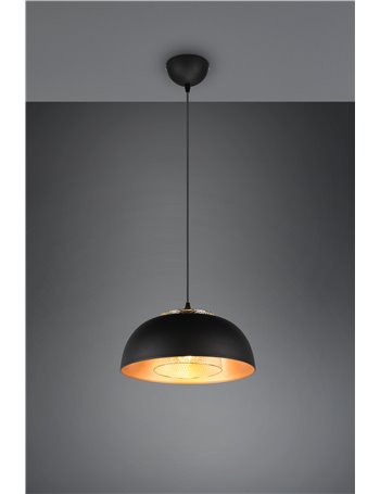 Punch sospensione metallo nero e oro d. 35cm