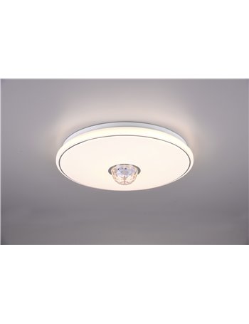 Rave plafoniera led rotonda effetto cielo stellato con sfera centrale rotante rgb con telecomando multifunzione d. 38cm