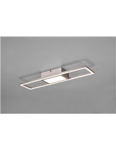 Rigido plafoniera led rettangolare acciaio con telecomando multifunzione l. 60cm