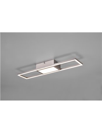 Rigido plafoniera led rettangolare acciaio con telecomando multifunzione l. 60cm