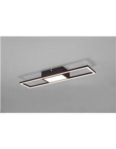 Rigido plafoniera led rettangolare nera con telecomando multifunzione l. 60cm