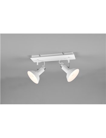 Roxie barra 2 spos orientabili metallo bianco e cromato l. 40cm