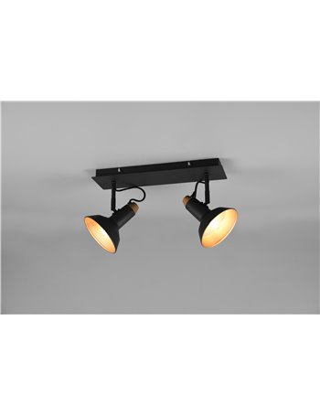 Roxie barra 2 spos orientabili metallo nero e oro l. 40cm