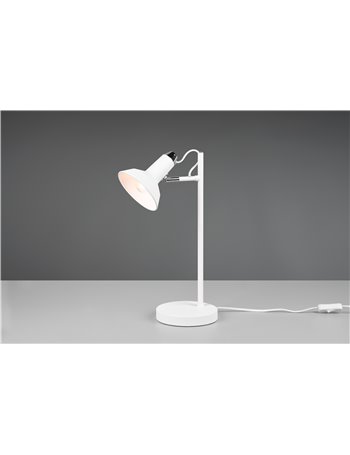 Roxie lampada da tavolo orientabile metallo bianco e cromato h. 43cm