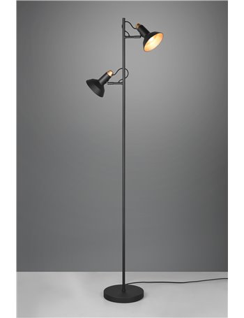 Roxie piantana 2 diffusori orientabili metallo nero e oro h. 155cm