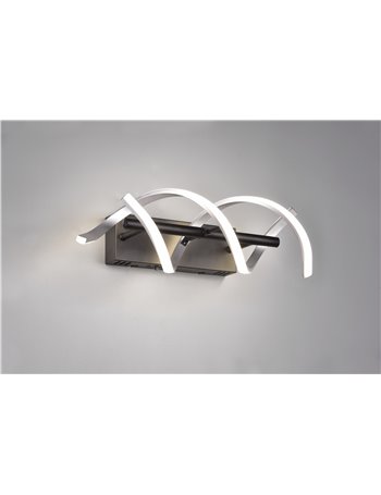 Sequence applique led spirale metallo alluminio e nero con regolazione intensita' e temperatura di colore della luce con interru