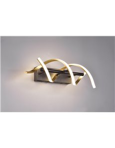 Sequence applique led spirale metallo ottone e nero con regolazione intensita' e temperatura di colore della luce con interrutto