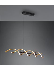 Sequence sospensione led spirale metallo ottone e nero con regolazione intensita' e temperatura di colore della luce con interru