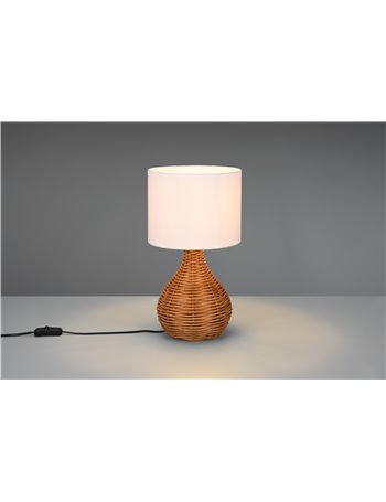 Sprout lampada da tavolo base in sisal e paralume colore naturale h. 39,5cm