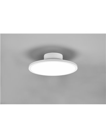 Tray plafoniera led inclinabile dimmerabile in metallo bianco d. 40cm 