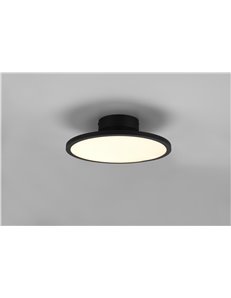 Tray plafoniera led inclinabile dimmerabile in metallo nero d. 40cm