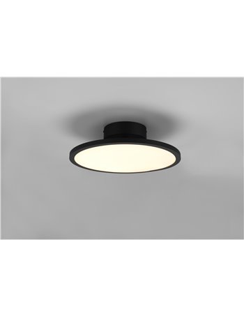 Tray plafoniera led inclinabile dimmerabile in metallo nero d. 40cm 