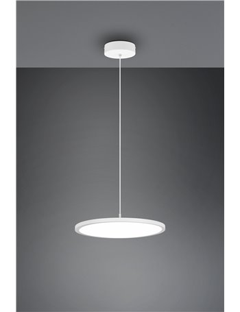 Tray sospensione led dimmerabile in metallo bianco d. 40cm 