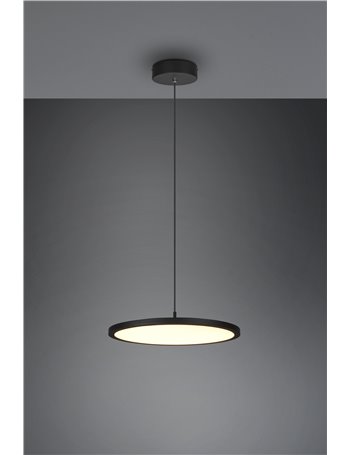 Tray sospensione led dimmerabile in metallo nero d. 40cm 