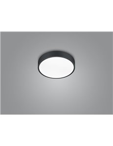Waco plafoniera led dimmerabile metallo nero con interruttore per variazione temperatura di colore led d. 30cm
