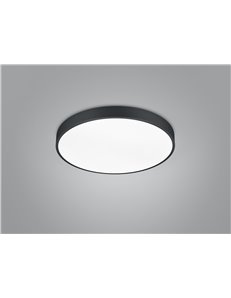Waco plafoniera led dimmerabile metallo nero con interruttore per variazione temperatura di colore led d. 50cm