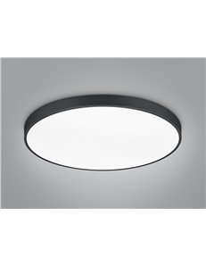 Waco plafoniera led dimmerabile metallo nero con interruttore per variazione temperatura di colore led d. 75cm